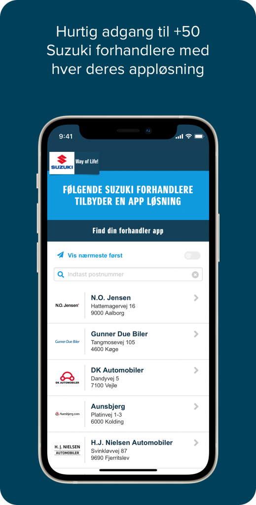 Suzuki - vælg forhandler