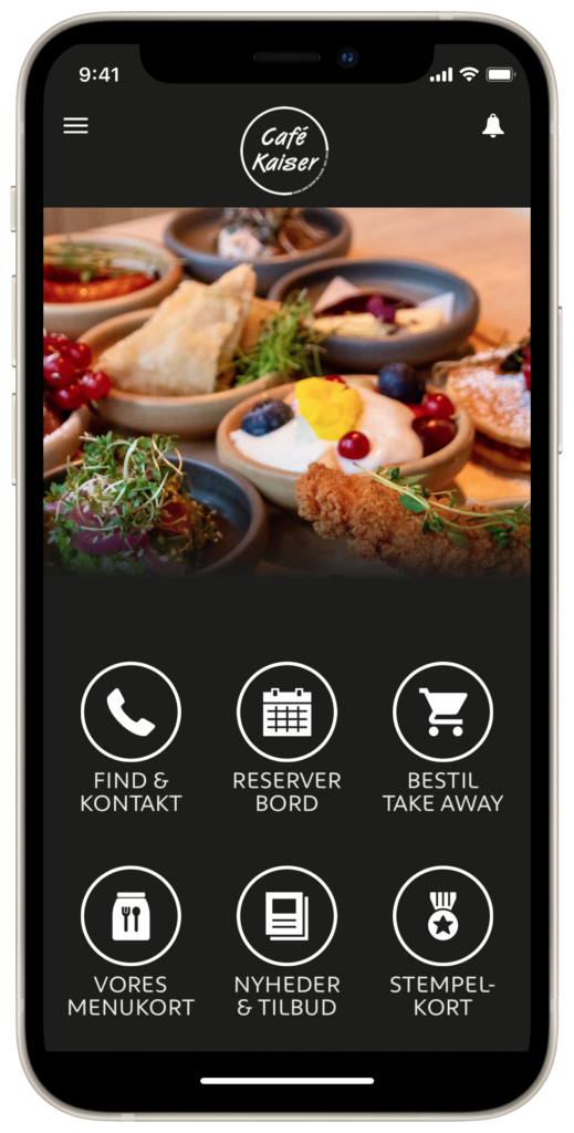 Cafe Kaiser forside loyalitets app