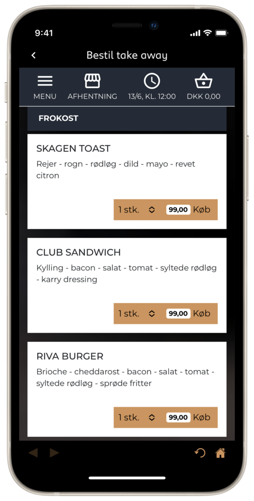 online bestilling - riva