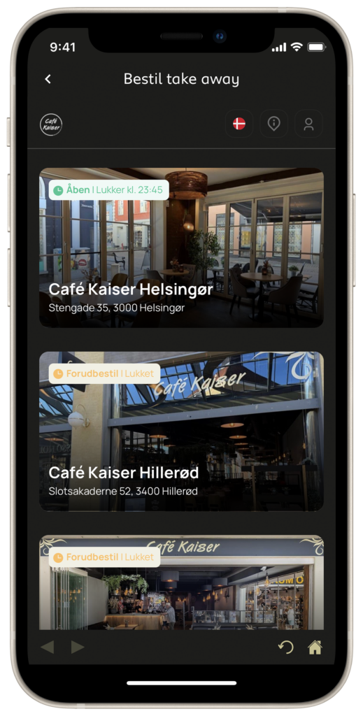 Vælg afdeling app